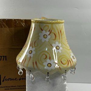Home Interiors Aubrey Candle Shade Topper Daisies Flowers Yellow Beaded